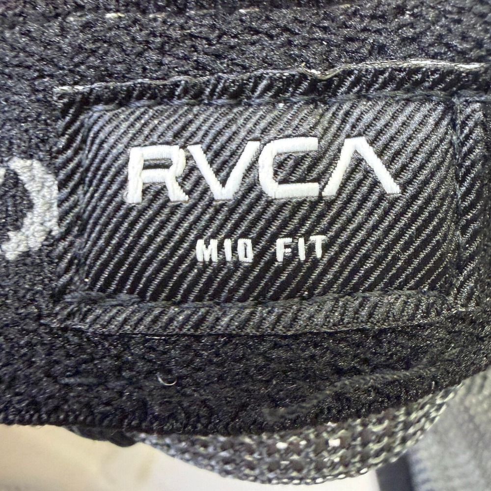 RVCA Trucker Hat Corduroy Snapback Mens OSFM Cream Grey Leather Patch 1489 - Picture 5 of 6